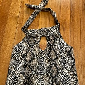 Snakeskin Key Hole Halter Top